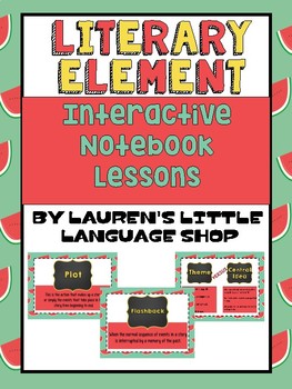 Preview of Interactive Notebook Literary Elements Week Long Lesson Bundle