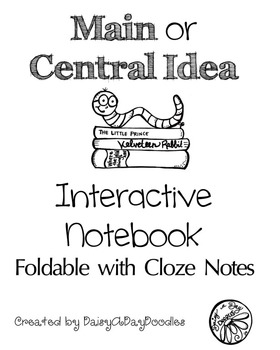 Preview of Interactive Notebook - Main or Central Idea - Cloze Note - Foldable