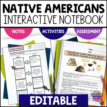 Preview of Native Americans & Early Peoples of North America EDITABLE Interactive Notebook