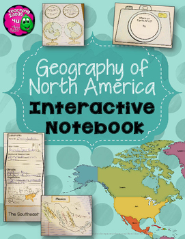Preview of North America & United States Geography Interactive Notebook 3rd Grade