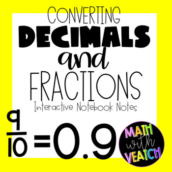 Preview of Interactive Notebook Notes - Converting Decimals & Fractions