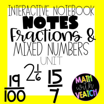 Preview of Interactive Notebook Notes Pages - Fraction Unit Bundle