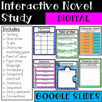 Preview of Interactive Notebook - Novel Study for ANY Book - Google Slides