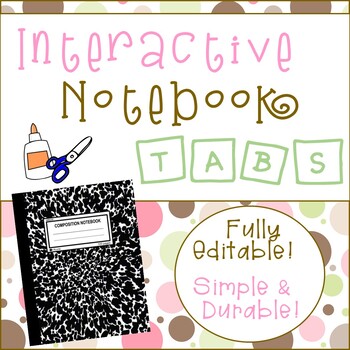 Preview of Interactive Notebook Organization Tabs Setup Lesson