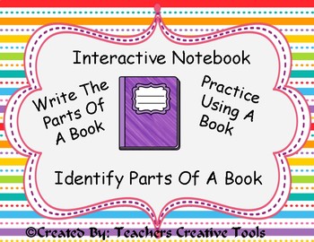 Preview of Interactive Notebook: Parts Of A Book