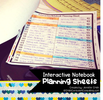 Preview of FREEBIE Interactive Notebook Planning Sheets