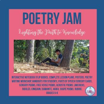 Preview of Poetry Jam Interactive Notebook- Flip Book ( Grades 6-8)