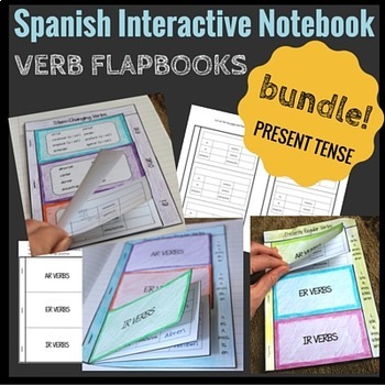 Preview of Interactive Notebook Present Tense Verbs Flapbook BUNDLE
