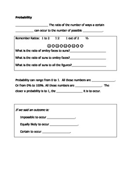 Preview of Interactive Notebook Probability Guided Notes:  Theoretical vs Experimental