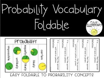 Preview of #SpringDeals24 Probability Vocabulary Foldable for Interactive Notebooks