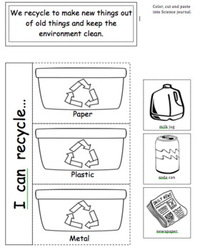 Preview of Interactive Notebook- Recycle