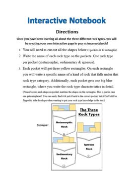 Preview of Interactive Notebook: Rock Types