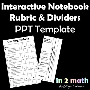 Preview of Interactive Notebook Rubric and Dividers