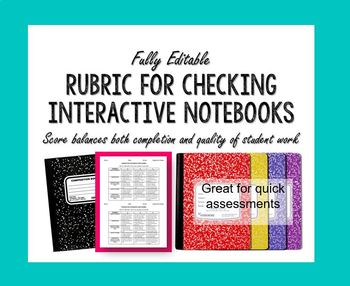 Preview of Interactive Notebook Rubric for Composition Notebook and Journal Check