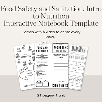 Preview of Interactive Notebook - Safety & Sanitation + Intro to Foods