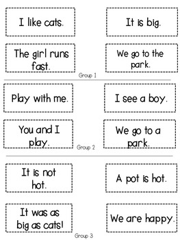 Interactive Notebook Sight Words and CVC Word Sentences | TpT