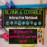 Interactive Notebook Foldable Templates Editable