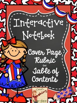 Preview of Interactive Notebook Student Covers Rubric and Table of Contents