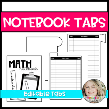 Preview of Interactive Notebook Tabs - Editable