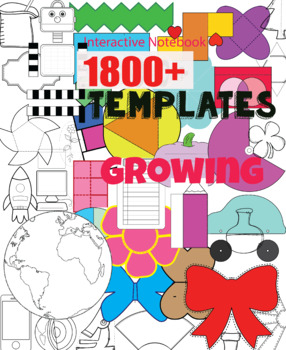 Preview of Interactive Notebook Templates 1800+ (Classroom & Commercial) growing!HUGE Bundl