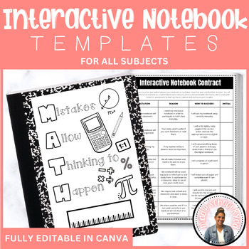 Preview of Interactive Notebook Templates - ALL SUBJECTS - Editable