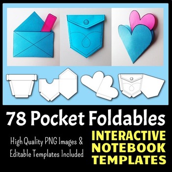 Preview of Interactive Notebook Templates - Easy to Cut Pocket Pack - 78 Templates!