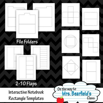 Preview of Interactive Notebook Templates {Rectangle Styles}