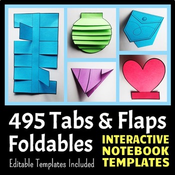 Preview of Interactive Notebook Templates - Easy to Cut Tabs & Flaps Pack - 495 Templates!