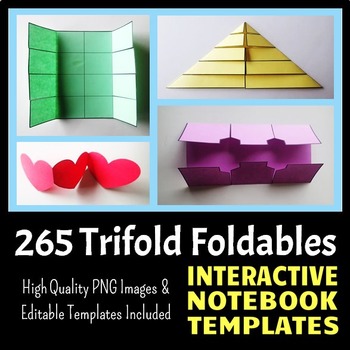 Preview of Interactive Notebook Templates - Easy to Cut Trifold Pack - 265 Templates