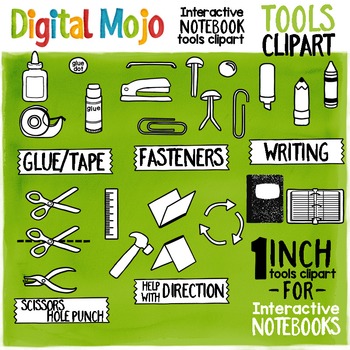 Preview of Interactive Notebook Tools Clipart – One Inch (2.5 cm)