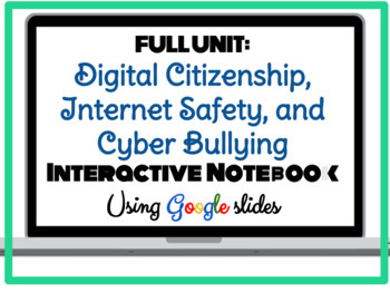 Preview of Digital Citizenship, Internet Safety, Cyberbullying UNIT!