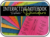 Interactive Notebook Unit Divider Tabs - Editable