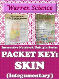 Interactive Notebook Unit Packet Key: Integumentary/Skin-U