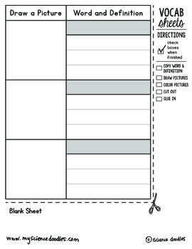Science or Math Doodle - Interactive Notebook VOCABULARY Blank - FREEBIE!