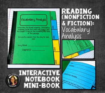 Preview of Interactive Notebook: Vocabulary Analysis Mini Book