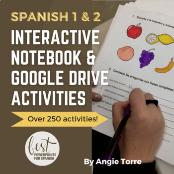 Preview of Interactive Notebook and Google Drive Activities for Spanish One and Two Bundle