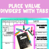 PV Interactive Notebook Dividers with Tabs: Place Value