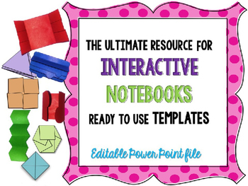 Preview of Interactive Notebook - foldable-flip flap templates {editable} COMMERCIAL USE