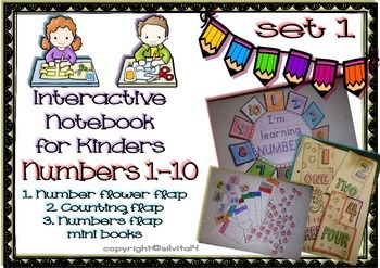 Preview of Interactive Notebook for Kinders - Set 1 (Numbers 1-10)
