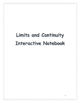 Preview of Interactive Notebook for Limits