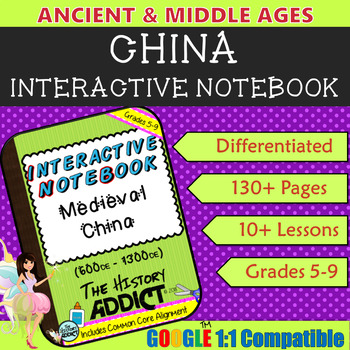Preview of Interactive Notebook for Middle Ages China (Ancient China) ~ Common Core 5-9