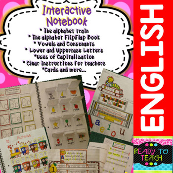 Preview of Interactive Notebook (the alphabet, vowels, consonants, lower and uppercase)