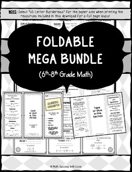 Preview of Interactive Notebooks Foldables Bundle 6th-8th grade math fun
