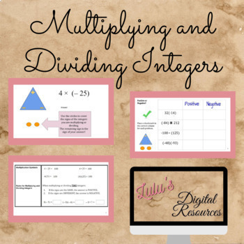 Preview of Interactive Notes: Multiplying and Dividing Integers