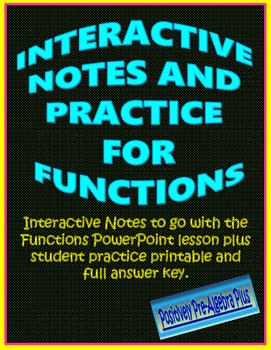 Preview of Interactive Notes and Practice for Functions - Print & Digital Options