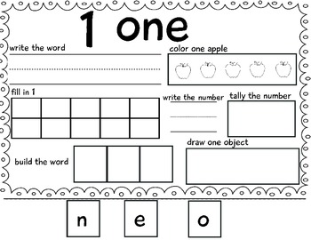 interactive number practice worksheets 1 20 common core tpt