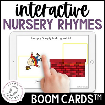 Preview of Nursery Rhymes Activities for Preschool Speech Therapy BOOM CARDS™ Language