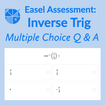 Preview of Interactive Online Inverse Trigonometry Multiple Choice Q & A (Radians) MCQs