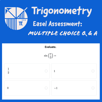 Preview of Interactive Online Trigonometry Multiple Choice Questions and Answers (Radians)