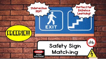 Preview of Interactive PDF Safety Sign Match FREEBIE!